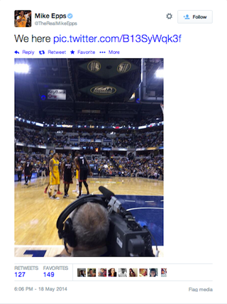 Illustration for article titled Did Mike Epps Boast About Being At Heat-Pacers Today With An Old Photo?